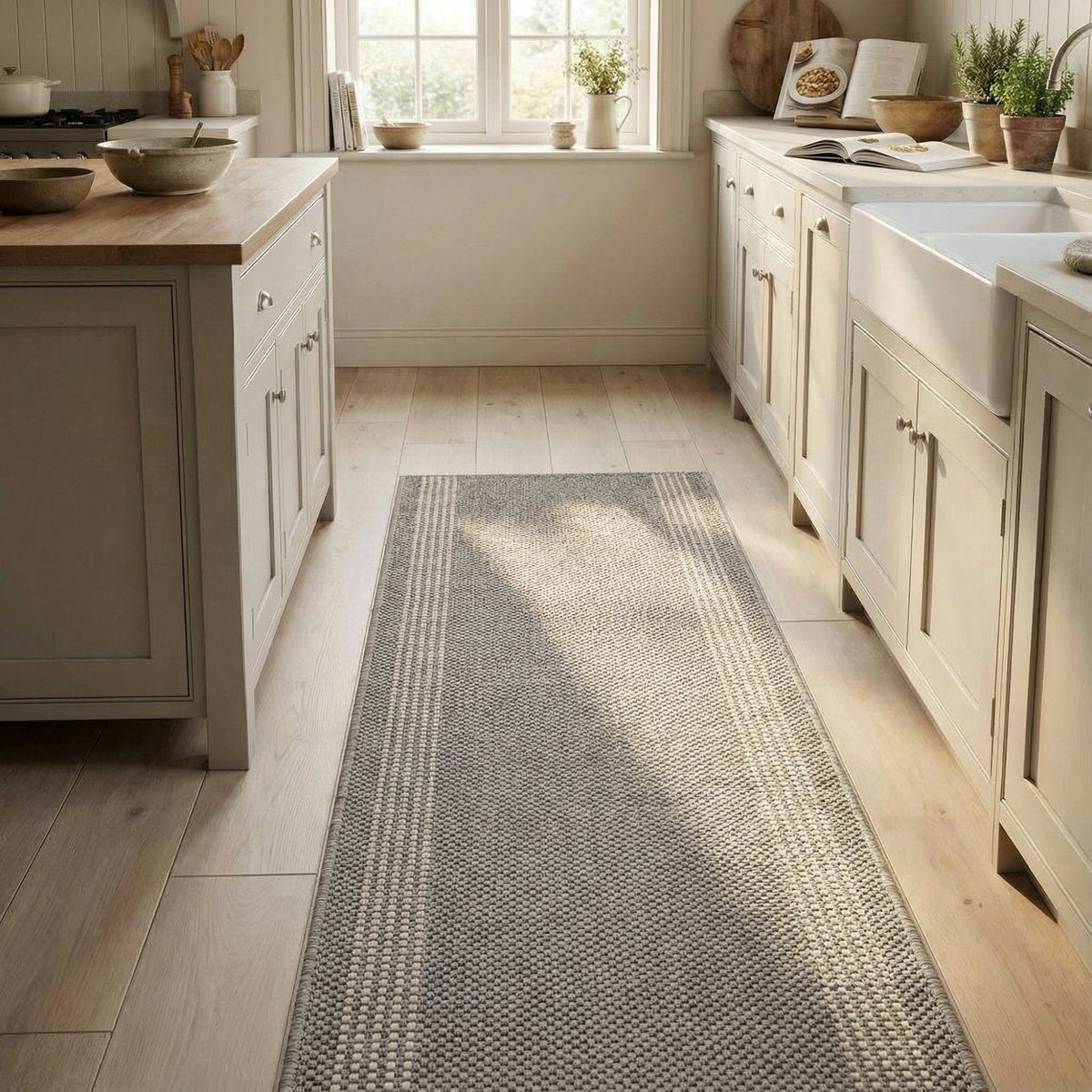 Natura Tweed Beige Kitchen Runner