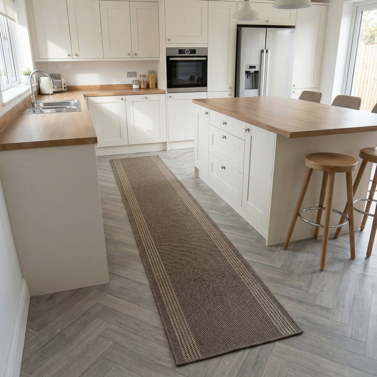 Natura Tweed Beige Kitchen Runner