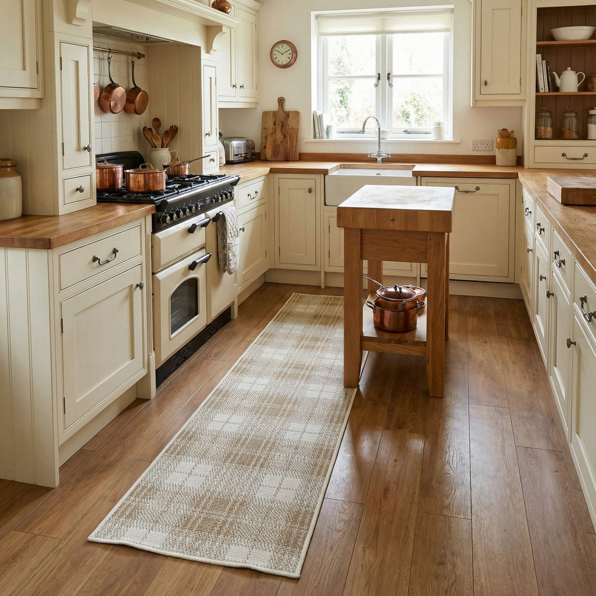 Plaid Brown Kitchen Runner