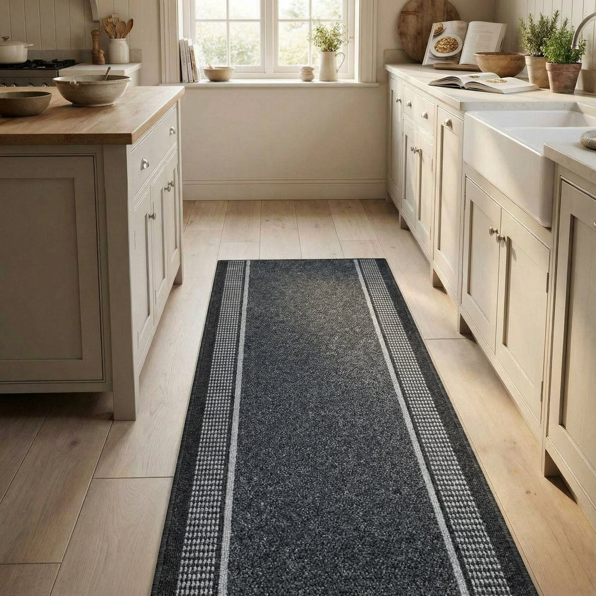 Promenade Gray Kitchen Runner