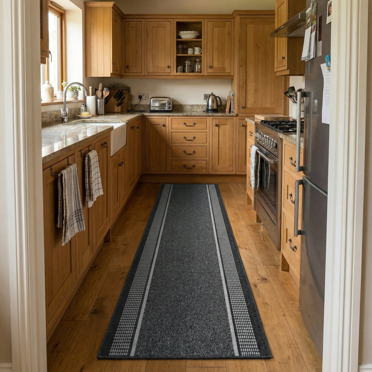 Promenade Grey Kitchen Runner