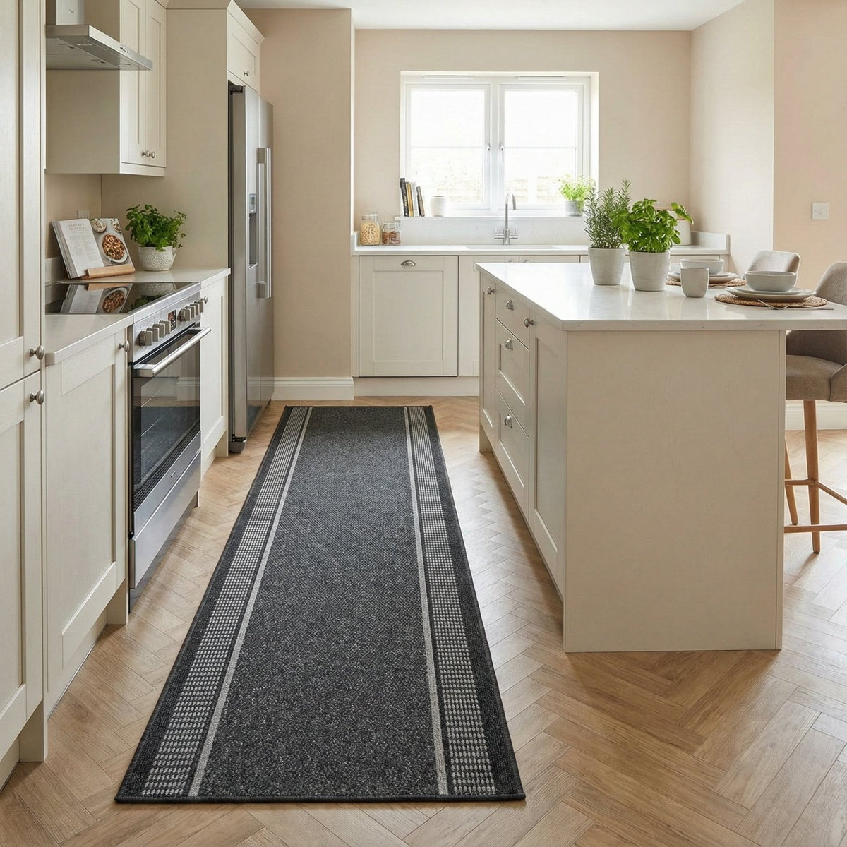 Promenade Grey Kitchen Runner