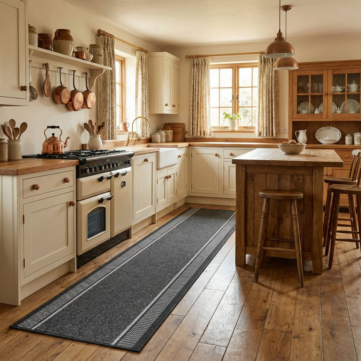 Promenade Grey Kitchen Runner