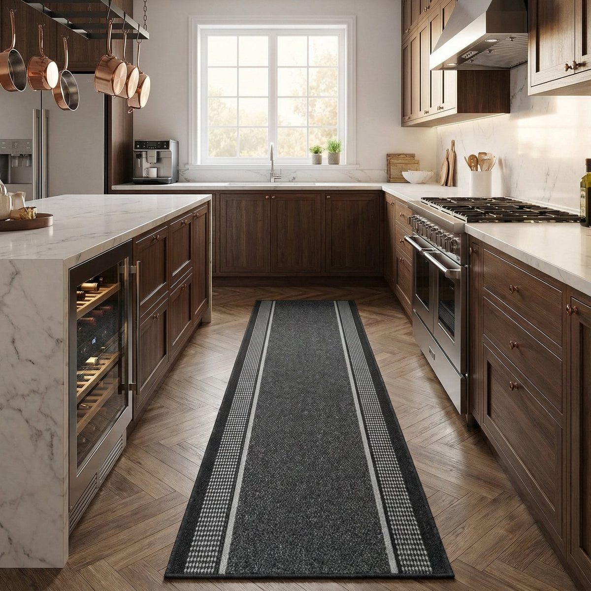 Promenade Grey Kitchen Runner