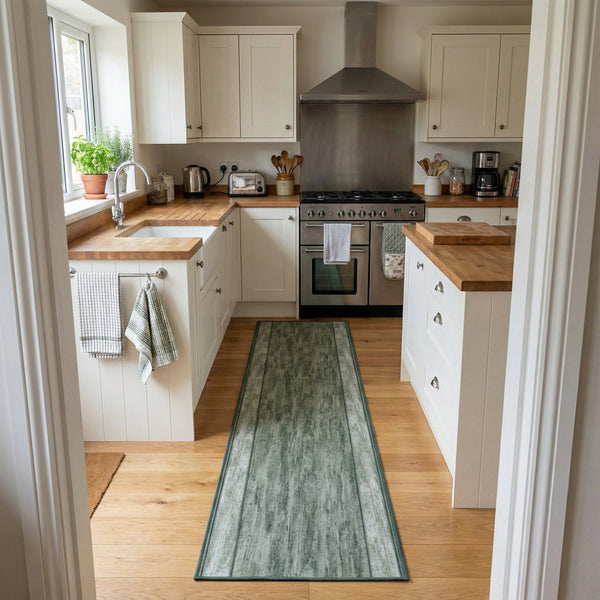 Rama Green Kitchen Carpet Runner
