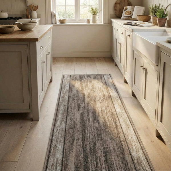Rama Light Brown Kitchen Carpet Runner
