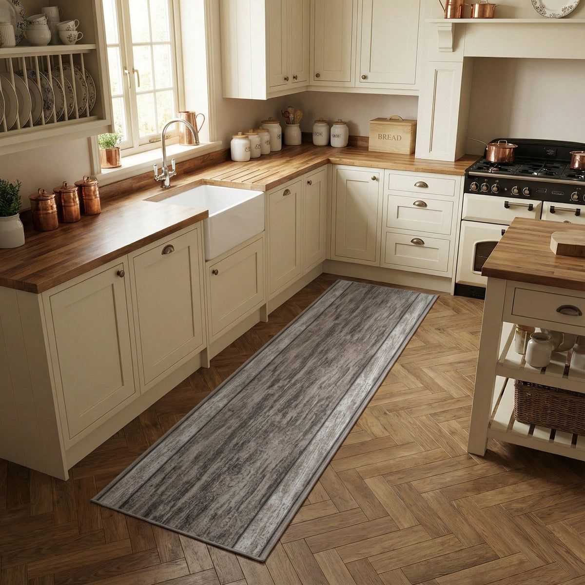 Rama Light Brown Kitchen Carpet Runner
