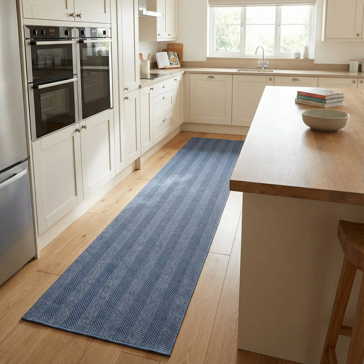Stripes Blue Kitchen Runner