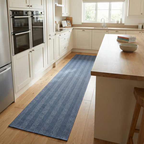 Stripes Blue Kitchen Runner