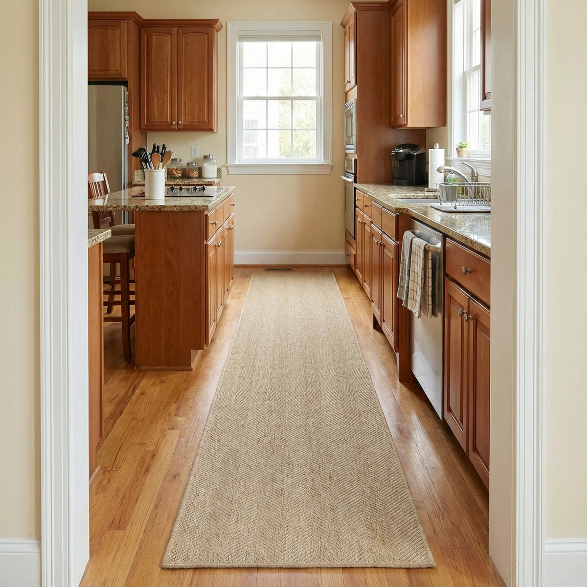 Stripes Brown Kitchen Runner