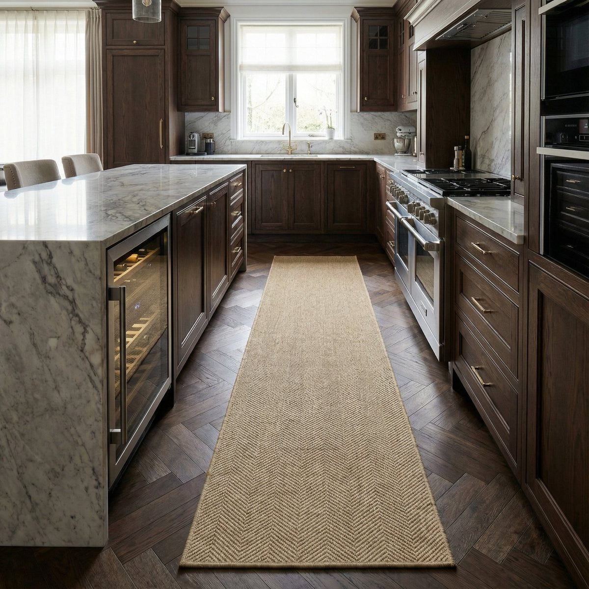 Stripes Brown Kitchen Runner