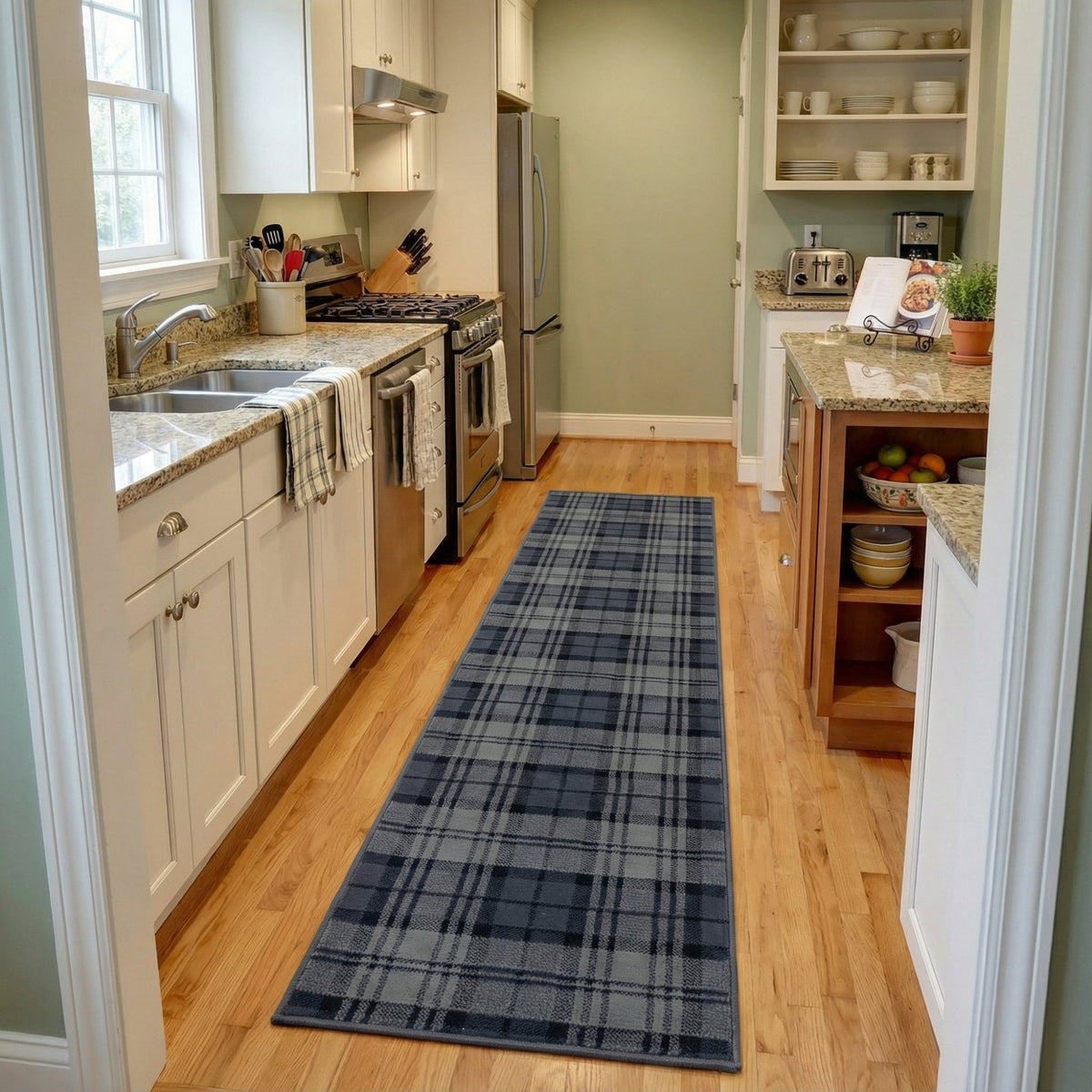 Tartan Black Kitchen Runner