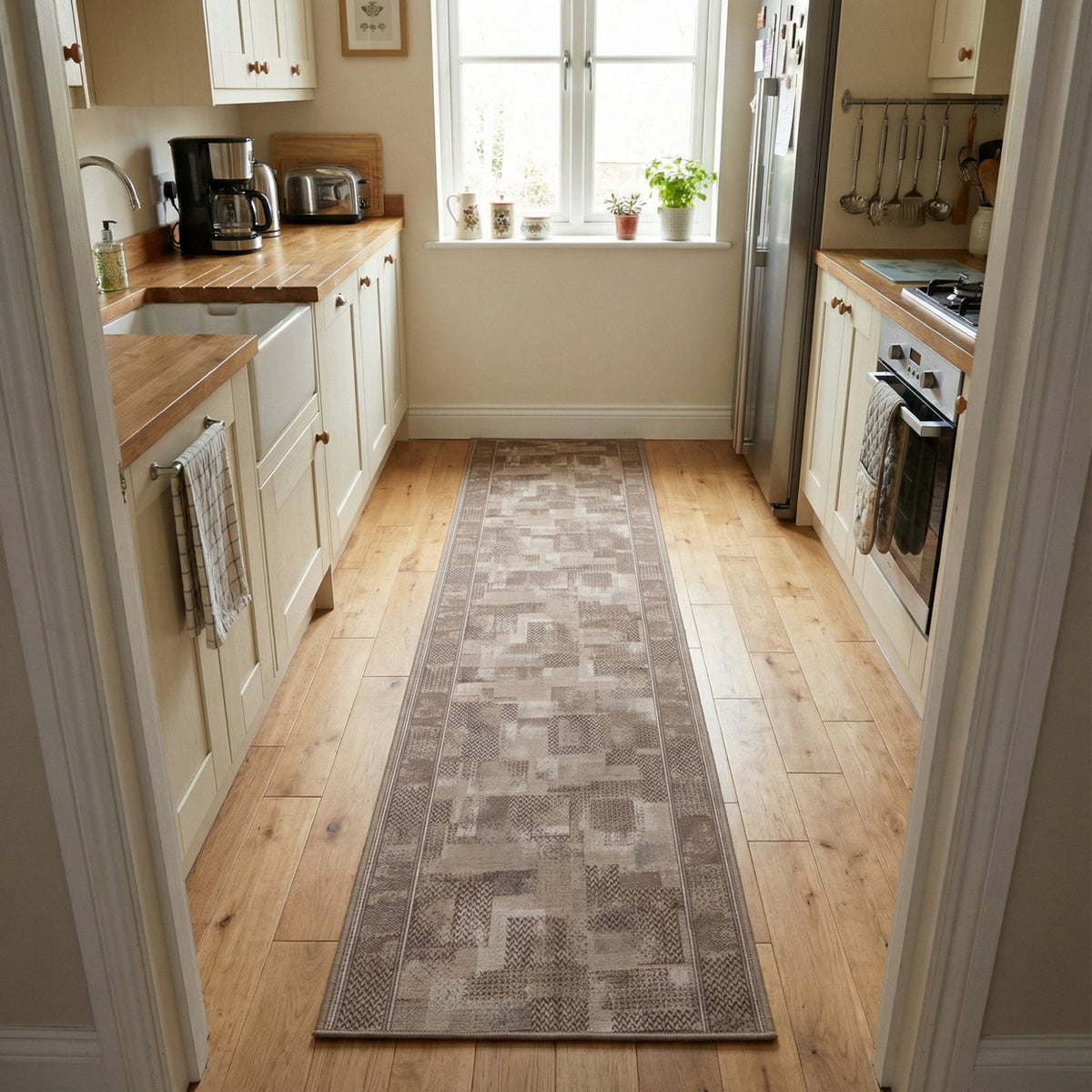 Tribe Beige Tapis de Cuisine
