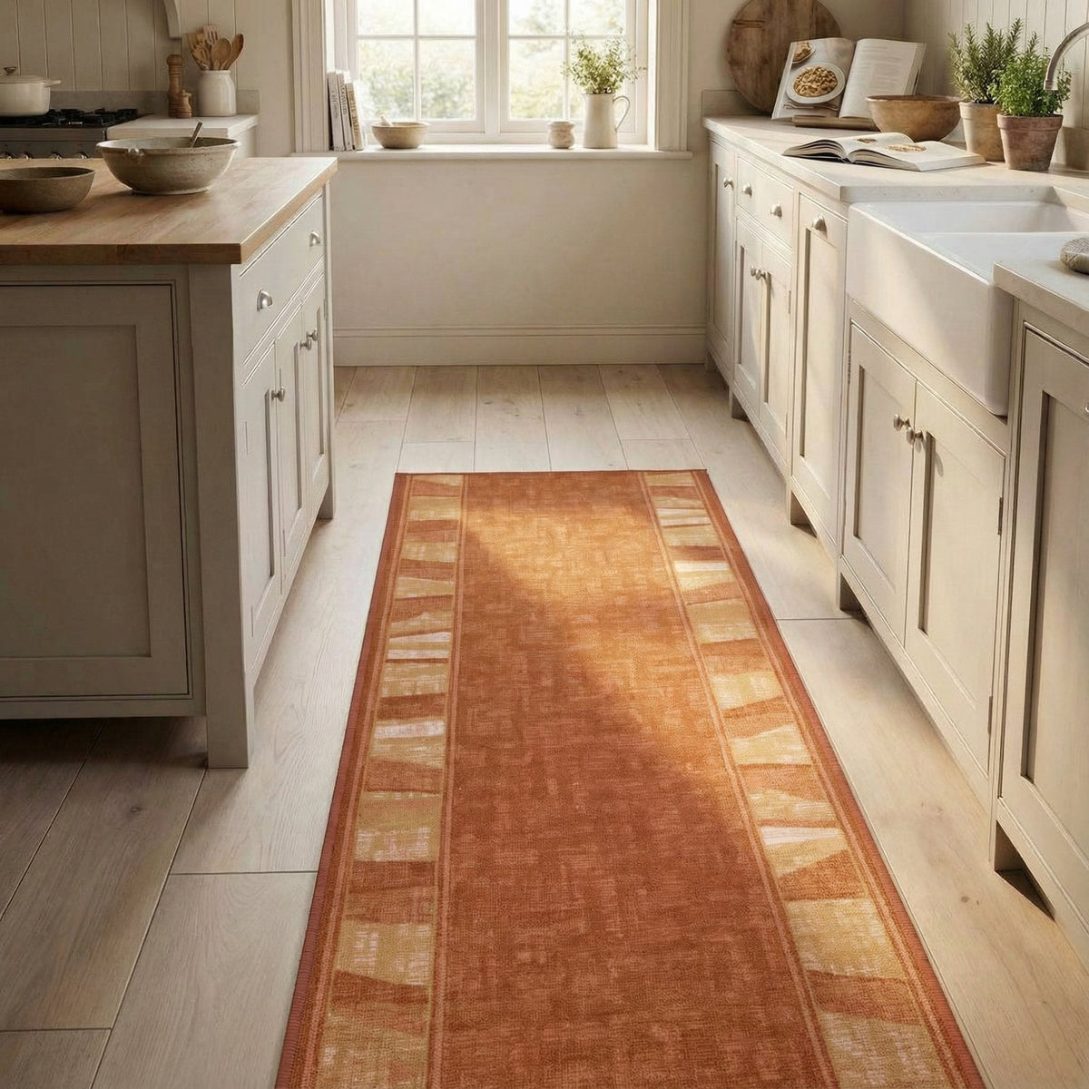 Alba Terracotta Kitchen Carpet Runner