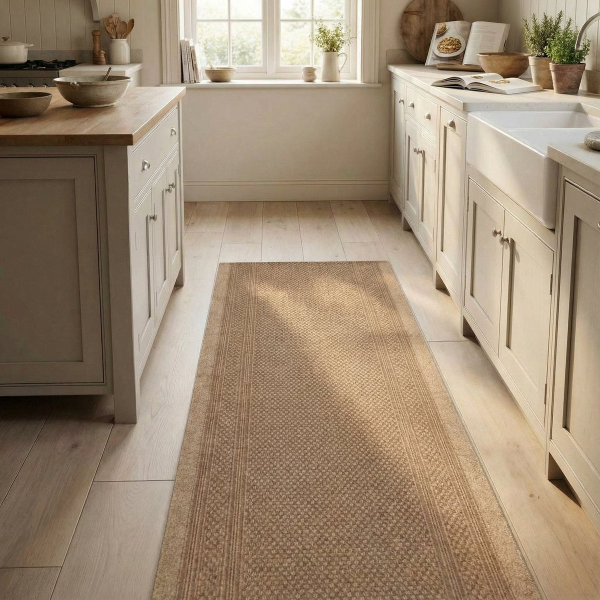Aztec Beige Kitchen Carpet Runner