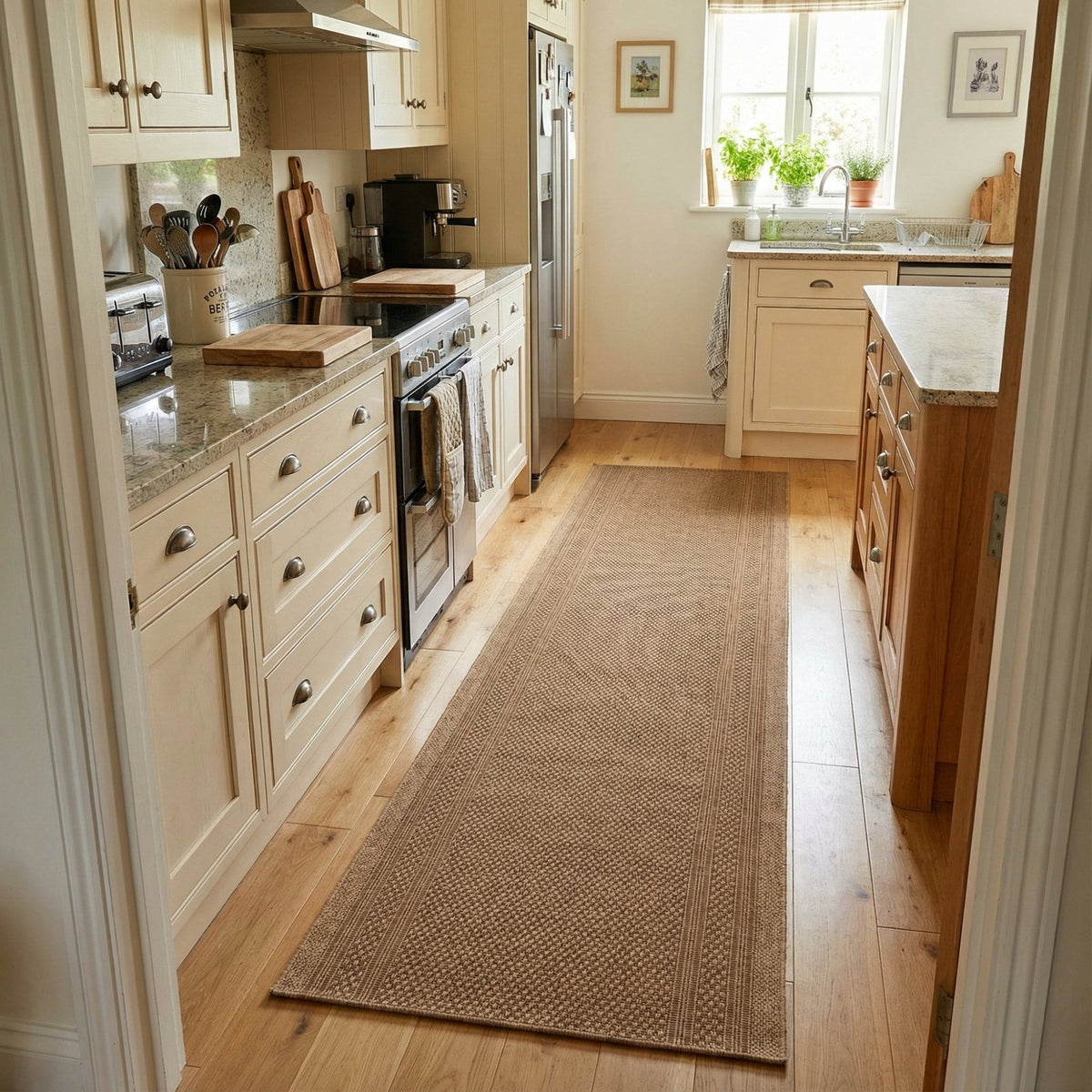 Aztec Beige Kitchen Carpet Runner