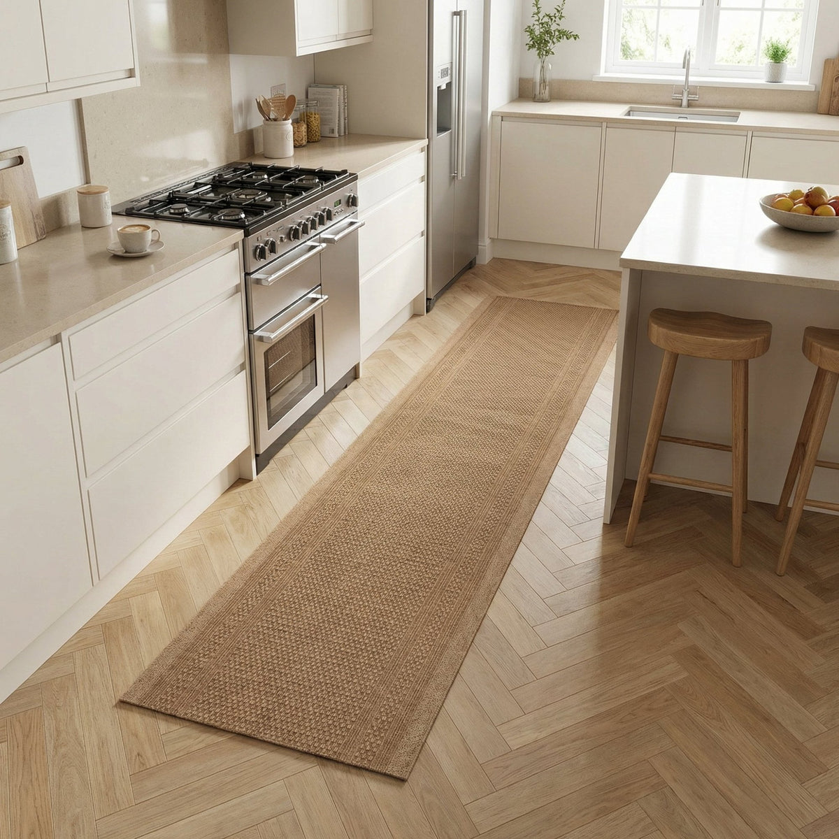 Aztec Beige Kitchen Carpet Runner
