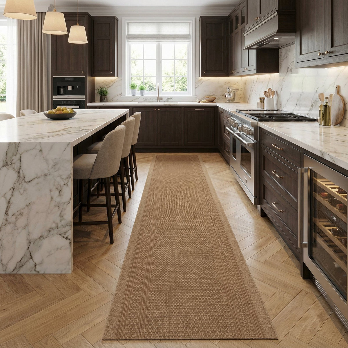 Aztec Beige Kitchen Carpet Runner