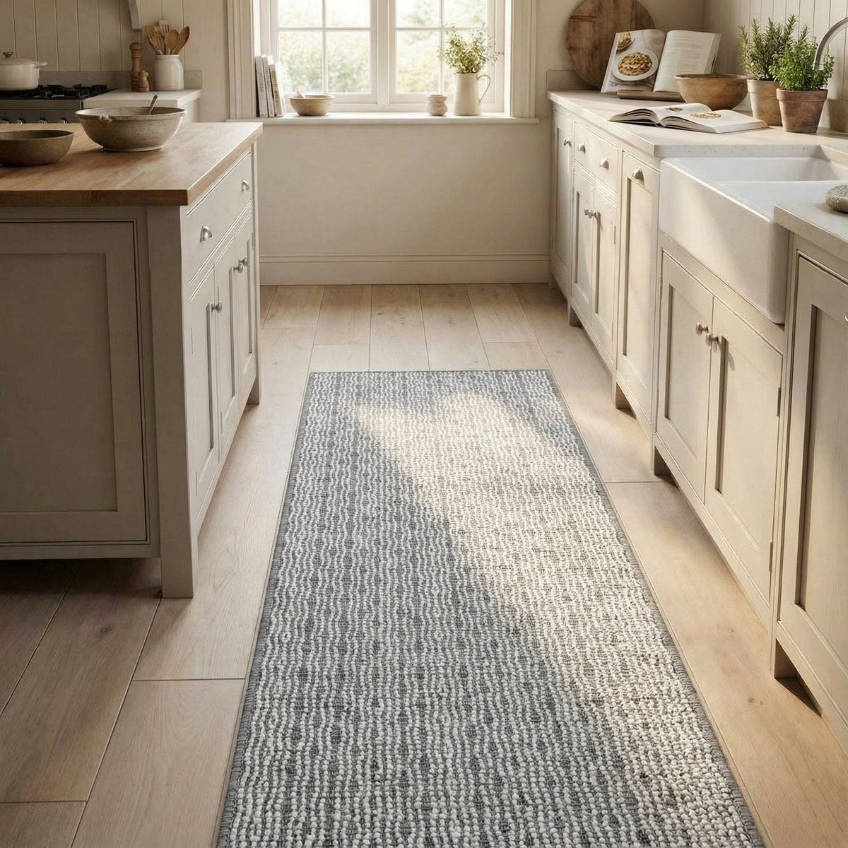 Cable Grey Kitchen Runner
