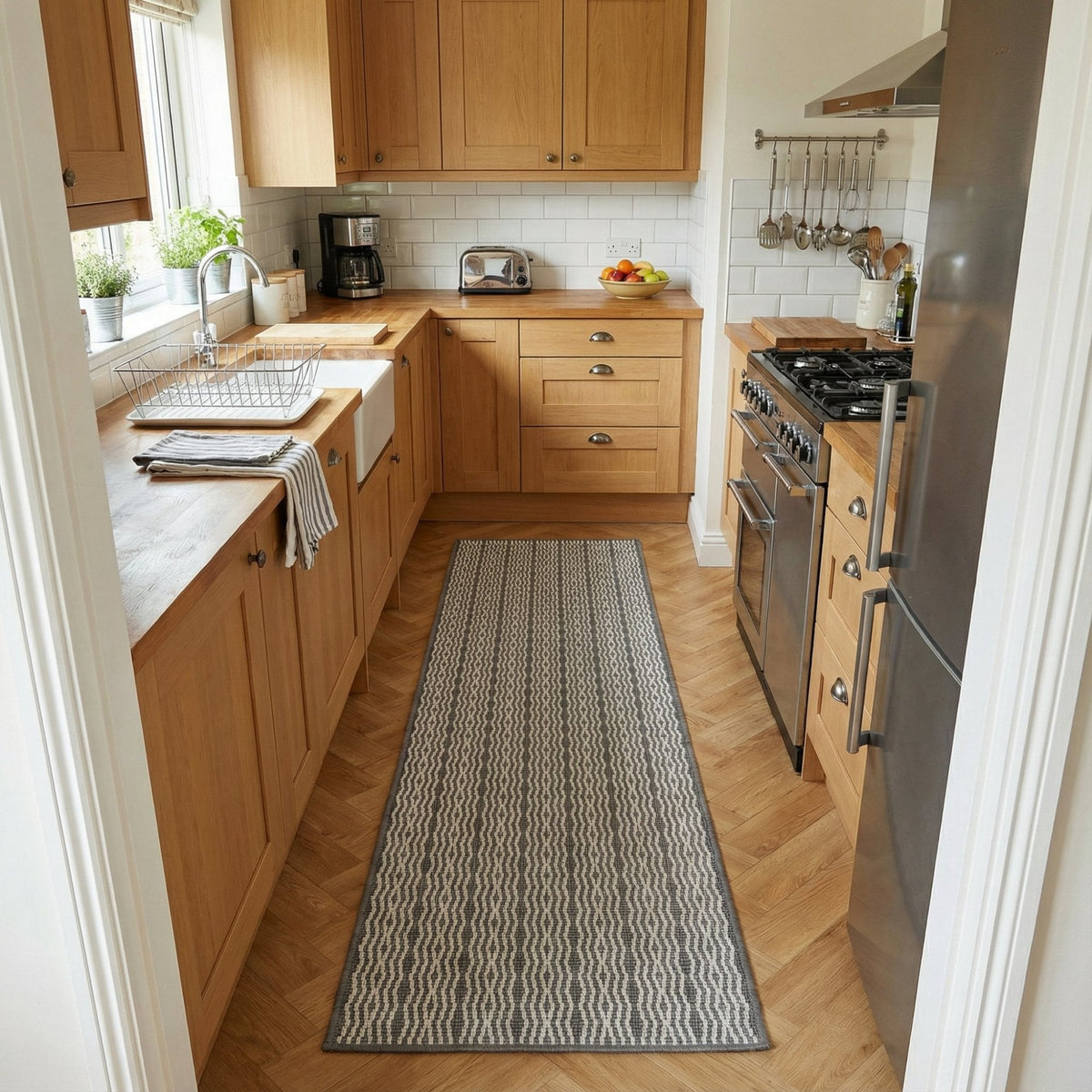 Cable Grey Kitchen Runner