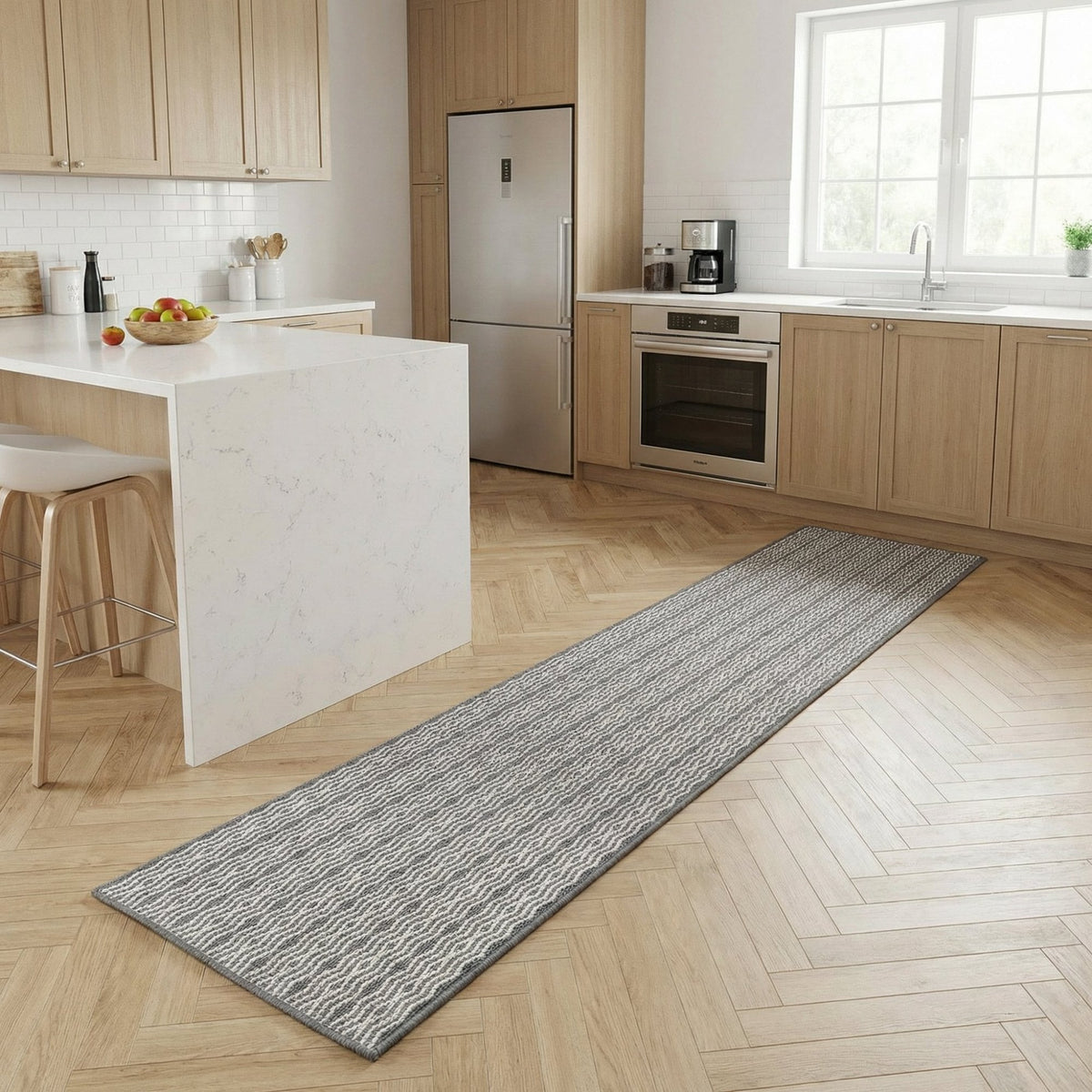 Cable Grey Kitchen Runner