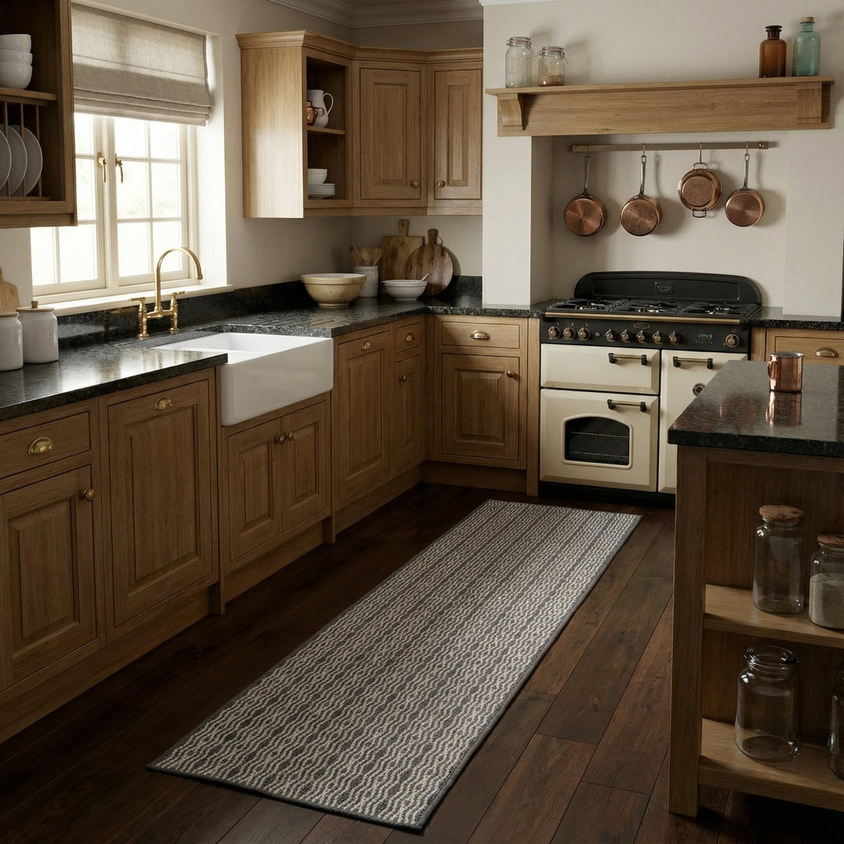 Cable Grey Kitchen Runner