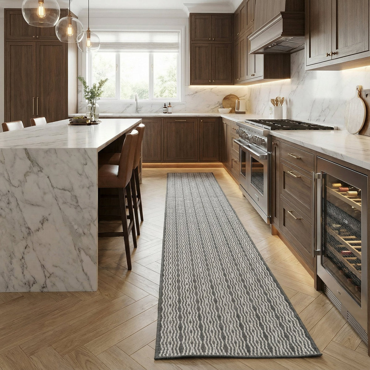Cable Grey Kitchen Runner