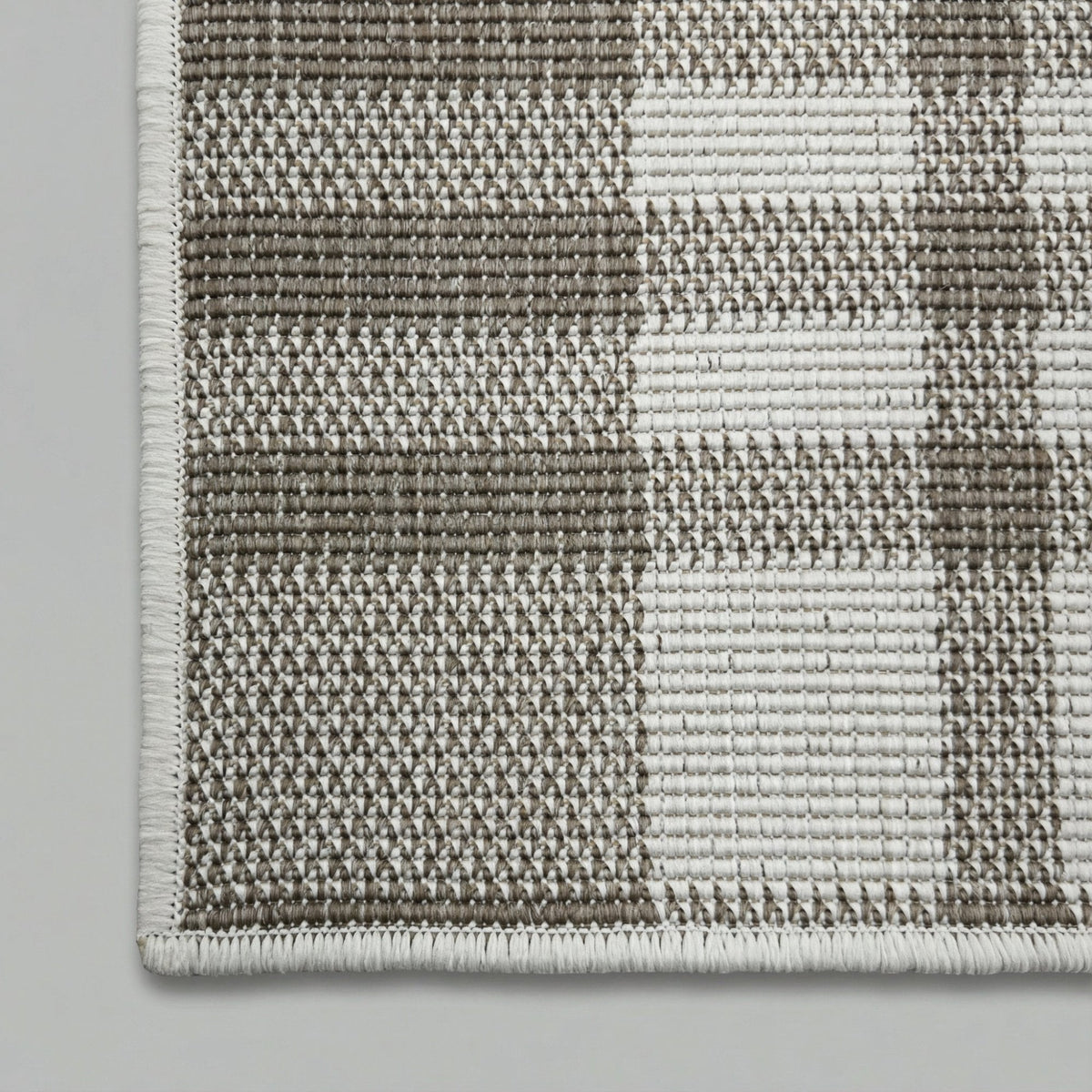 Chequered Beige Kitchen Runner