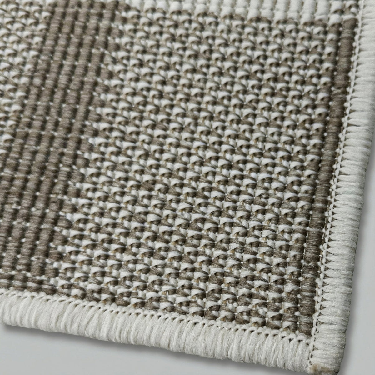 Chequered Beige Kitchen Runner