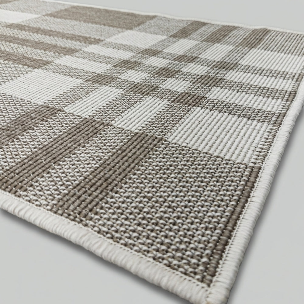 Chequered Beige Kitchen Runner