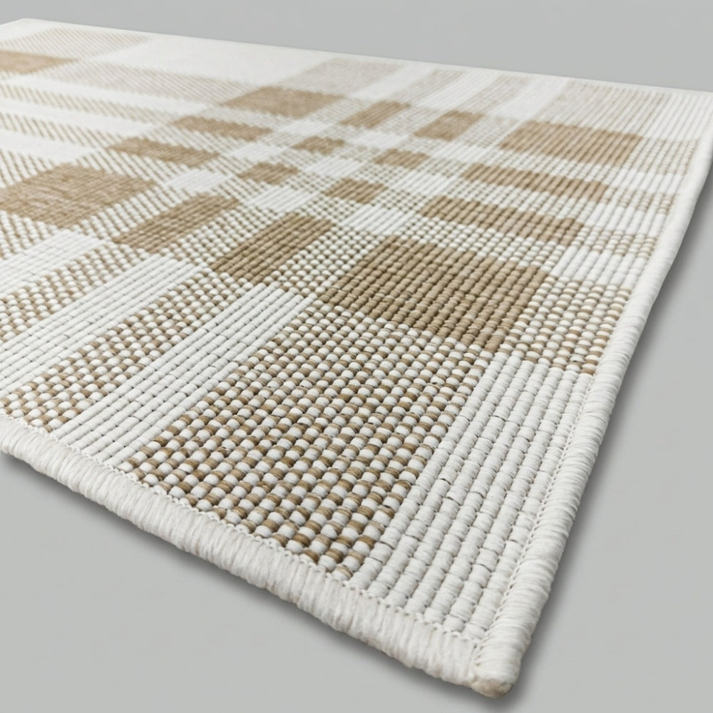 Chequered Brown Kitchen Runner