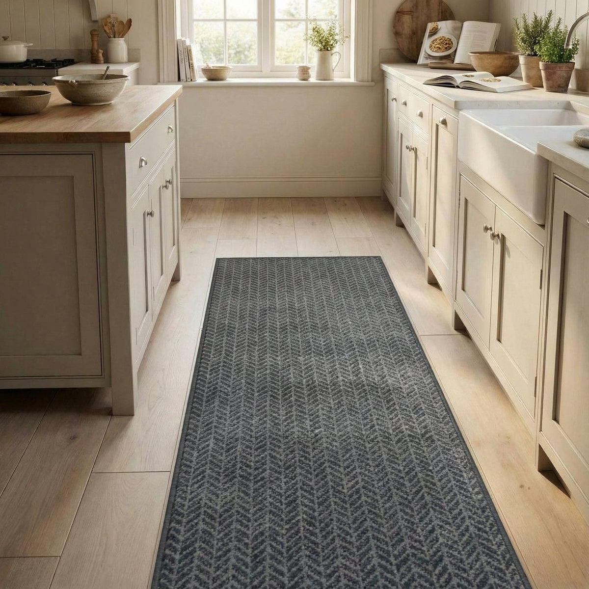 Empire Dark Grey Kitchen Runner
