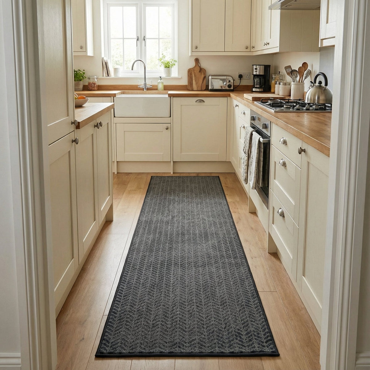 Empire Dark Grey Kitchen Runner