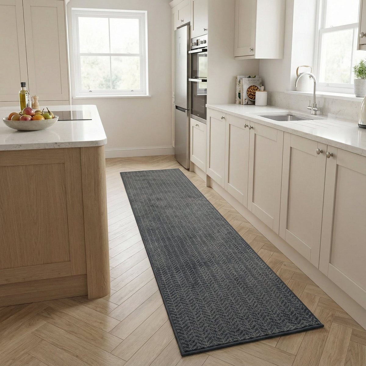 Empire Dark Grey Kitchen Runner