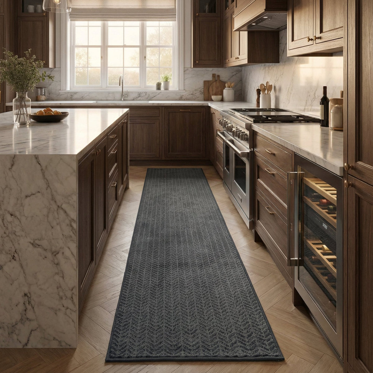 Empire Dark Grey Kitchen Runner