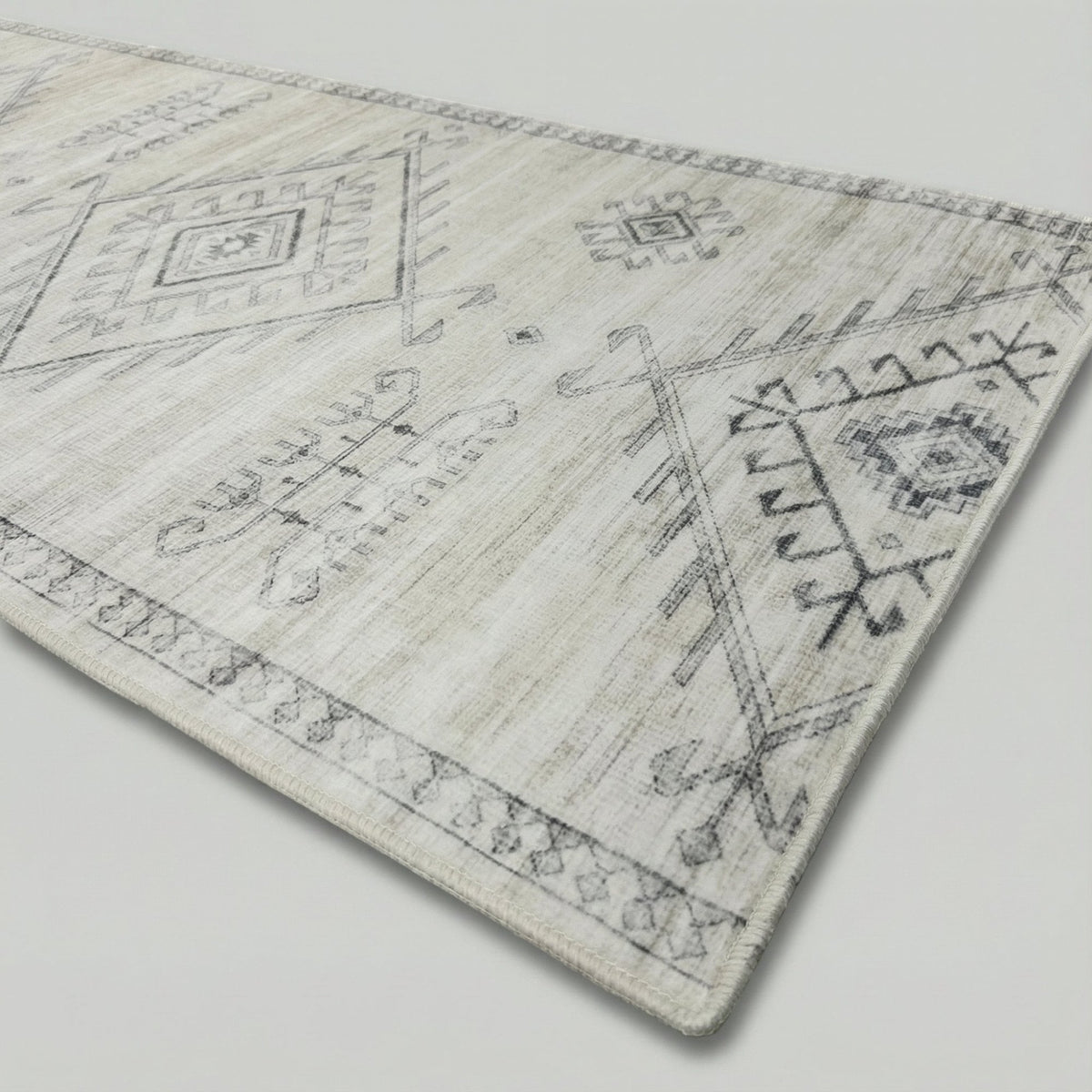 Maxian Gray Washable Kitchen Runner