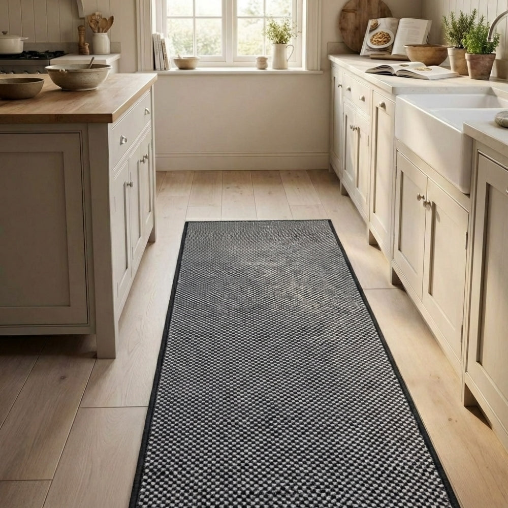 Hazy Black Kitchen Runner