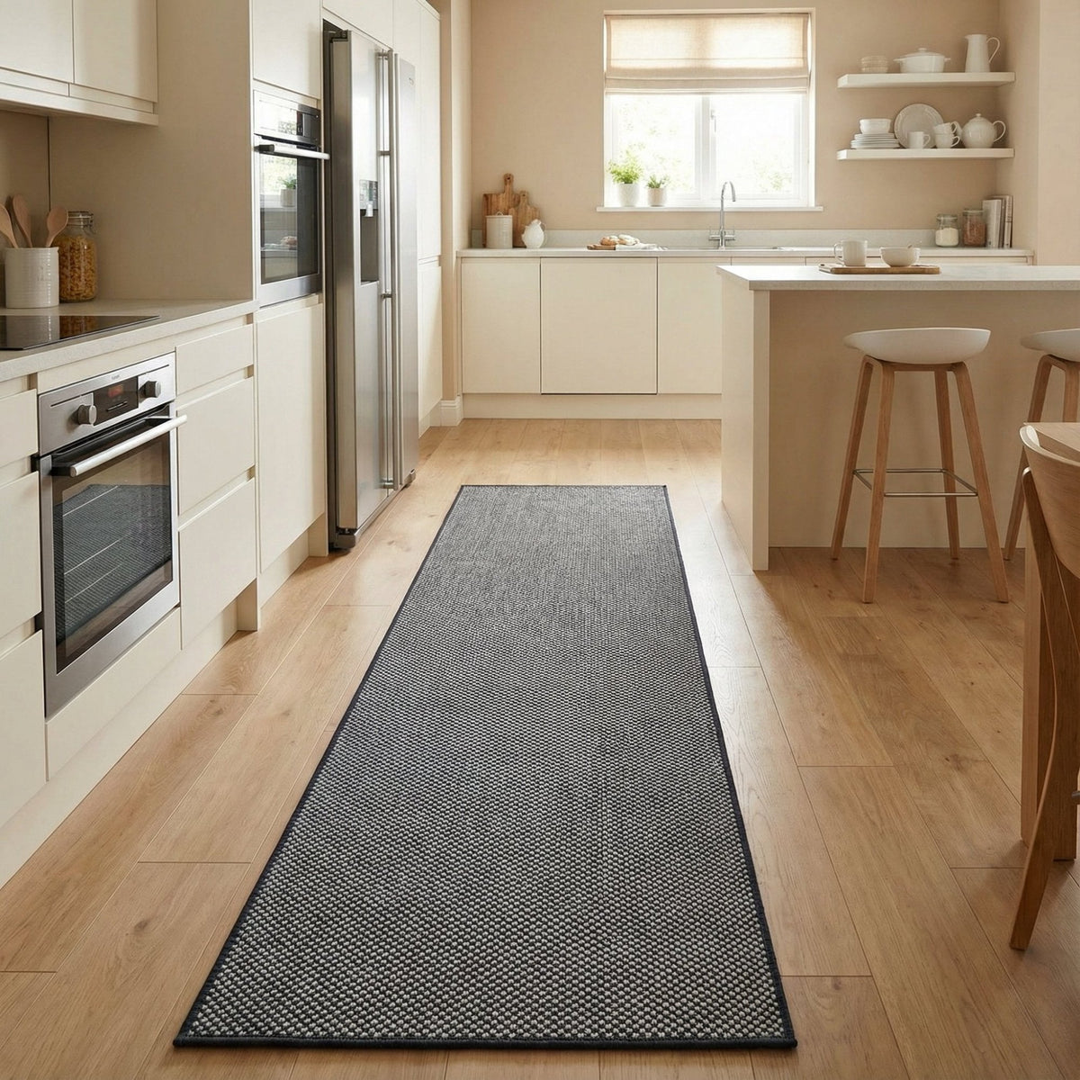 Hazy Black Kitchen Runner