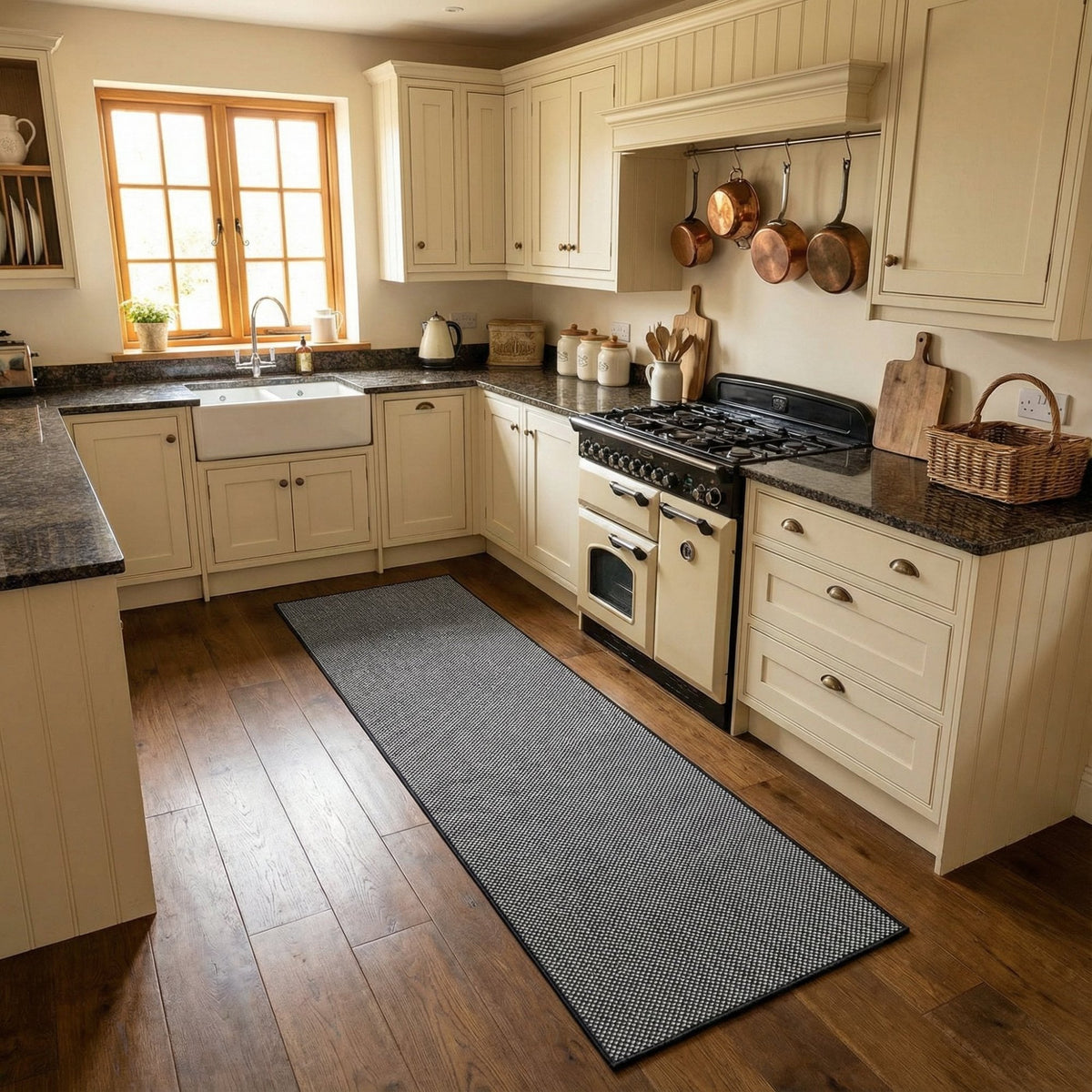 Hazy Black Kitchen Runner
