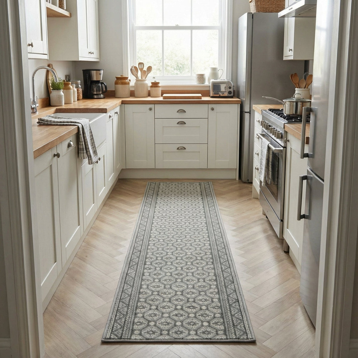 Heriz Grey Kitchen Runner