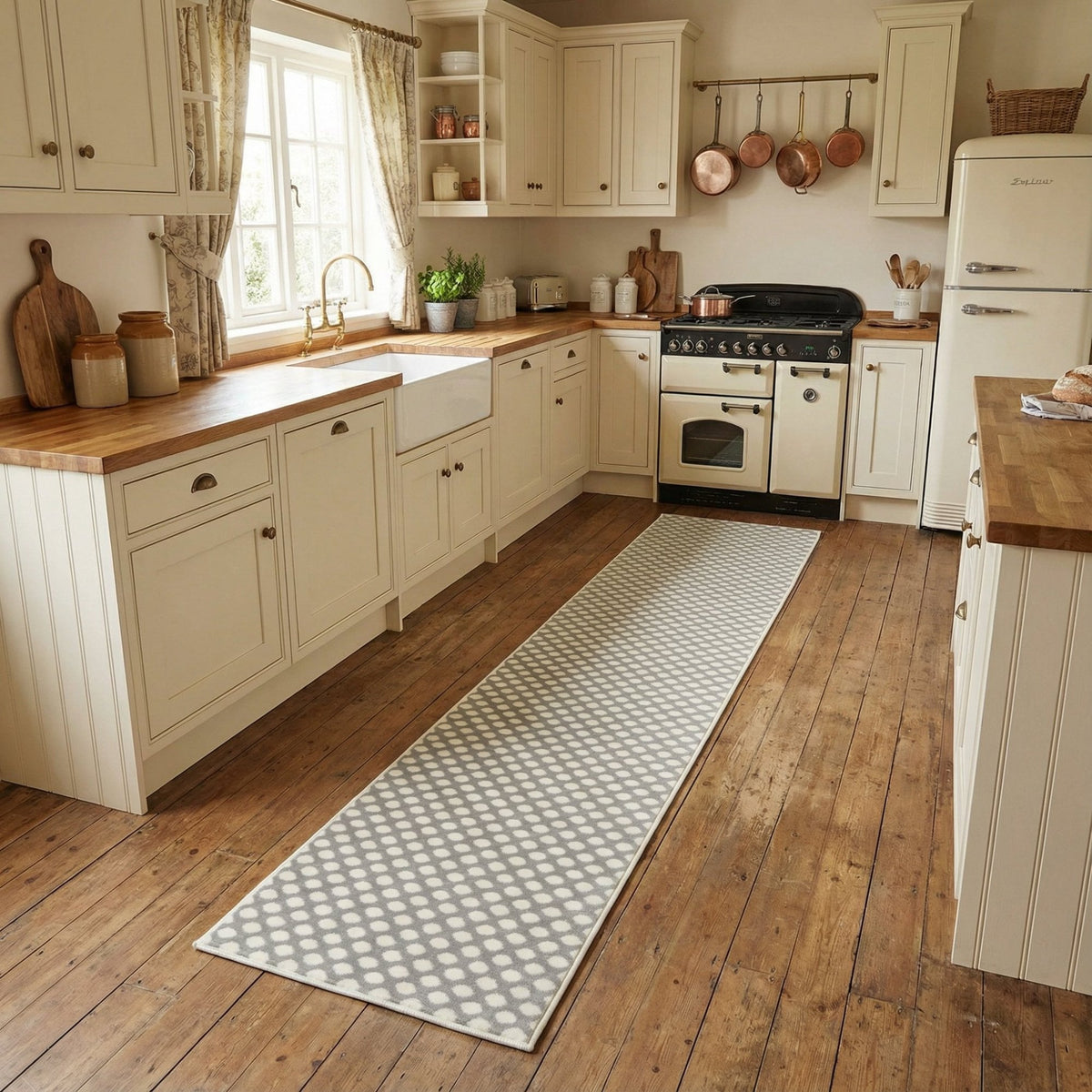 Honeycomb Grey Kitchen Runner