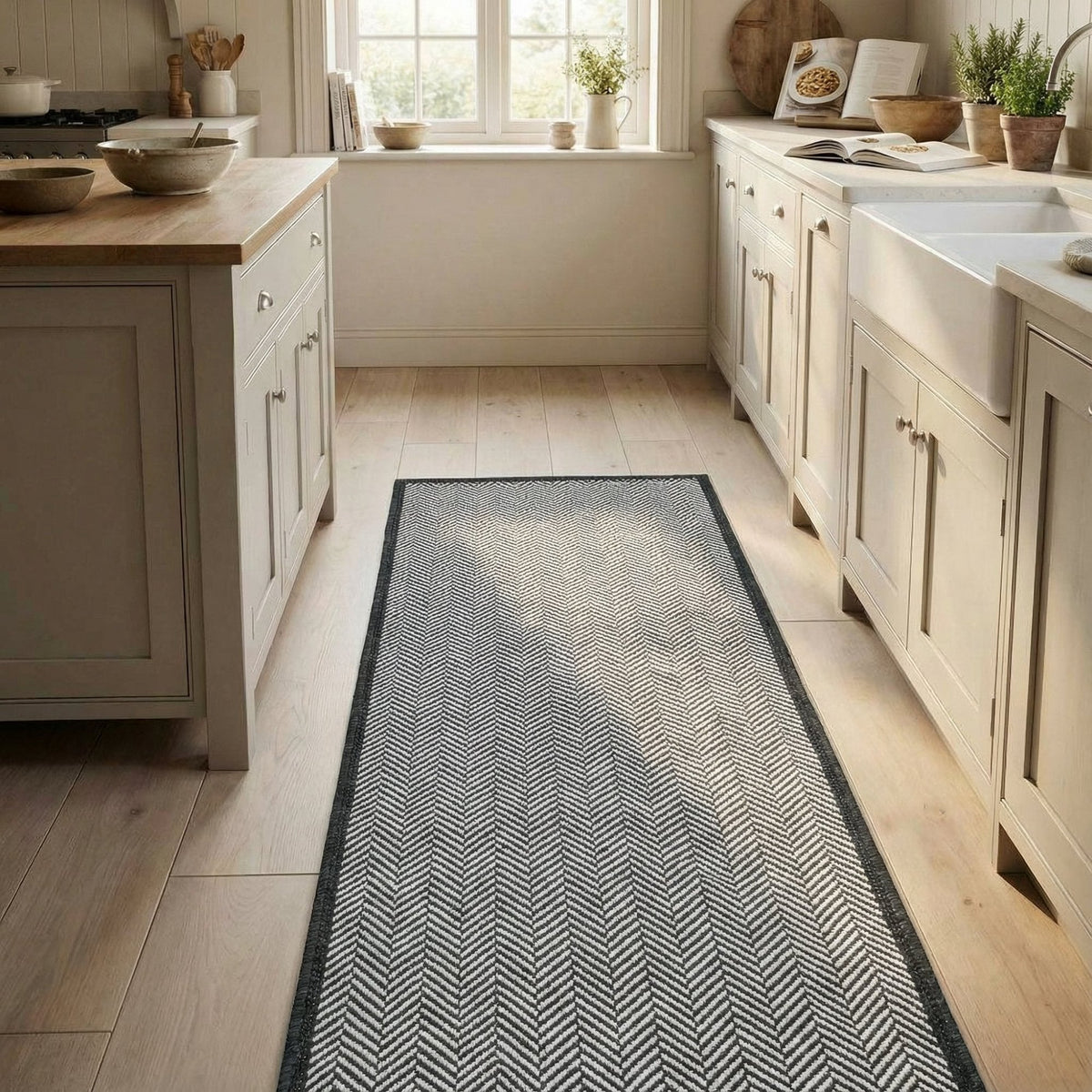 Illusion Black A Kitchen Runner