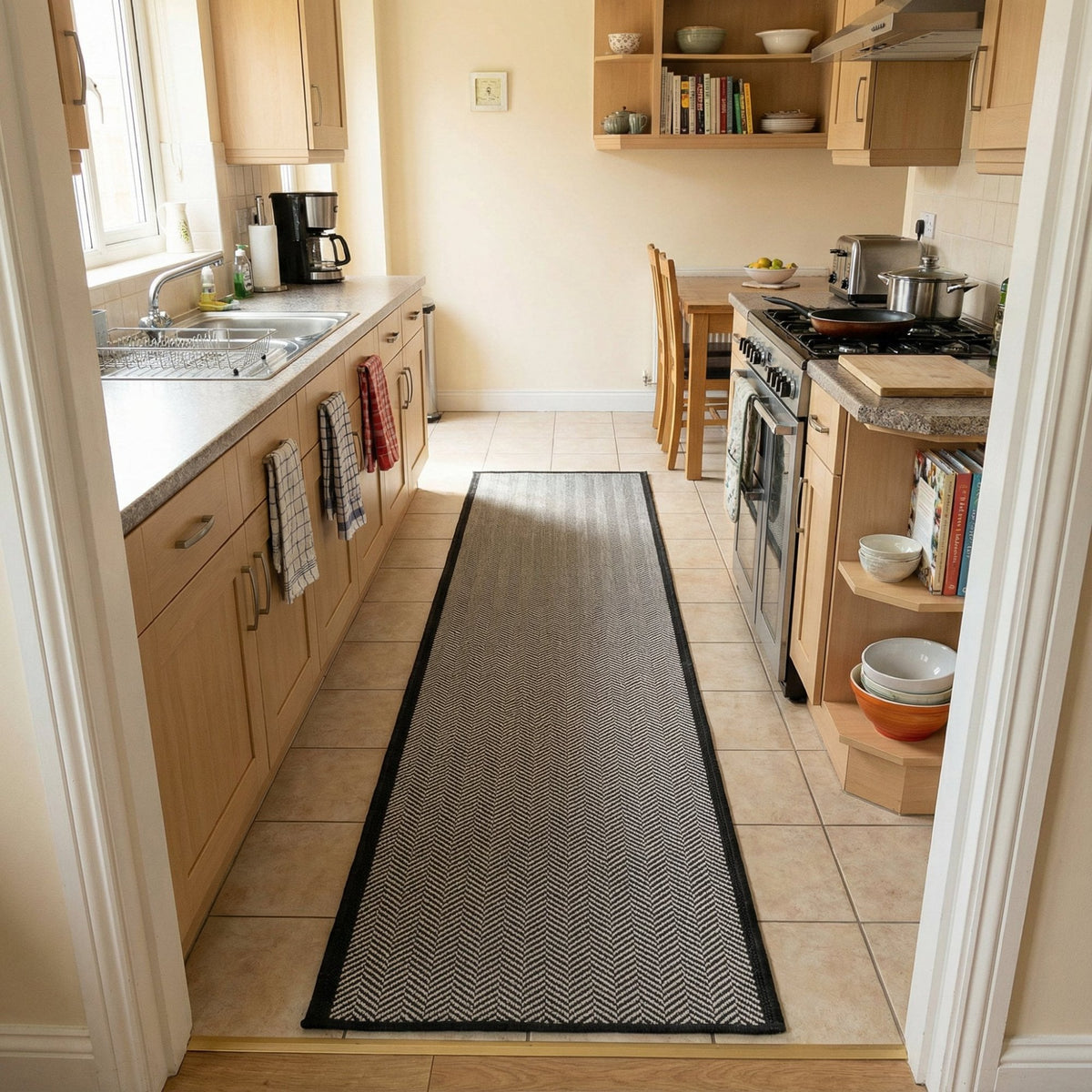 Illusion Black A Kitchen Runner