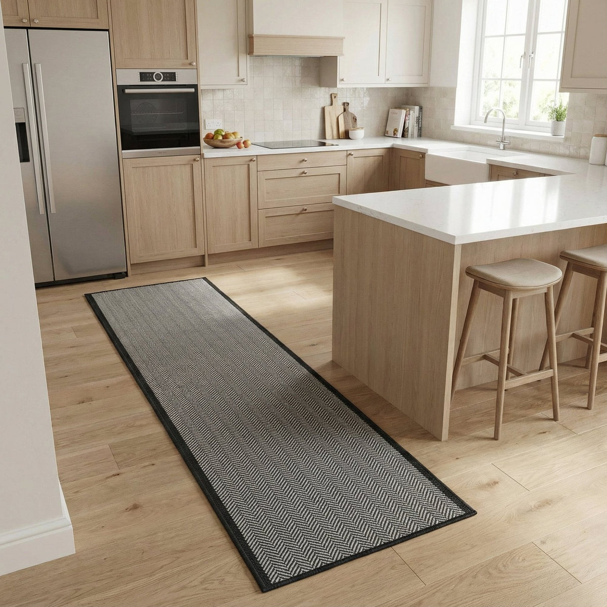Illusion Black A Kitchen Runner