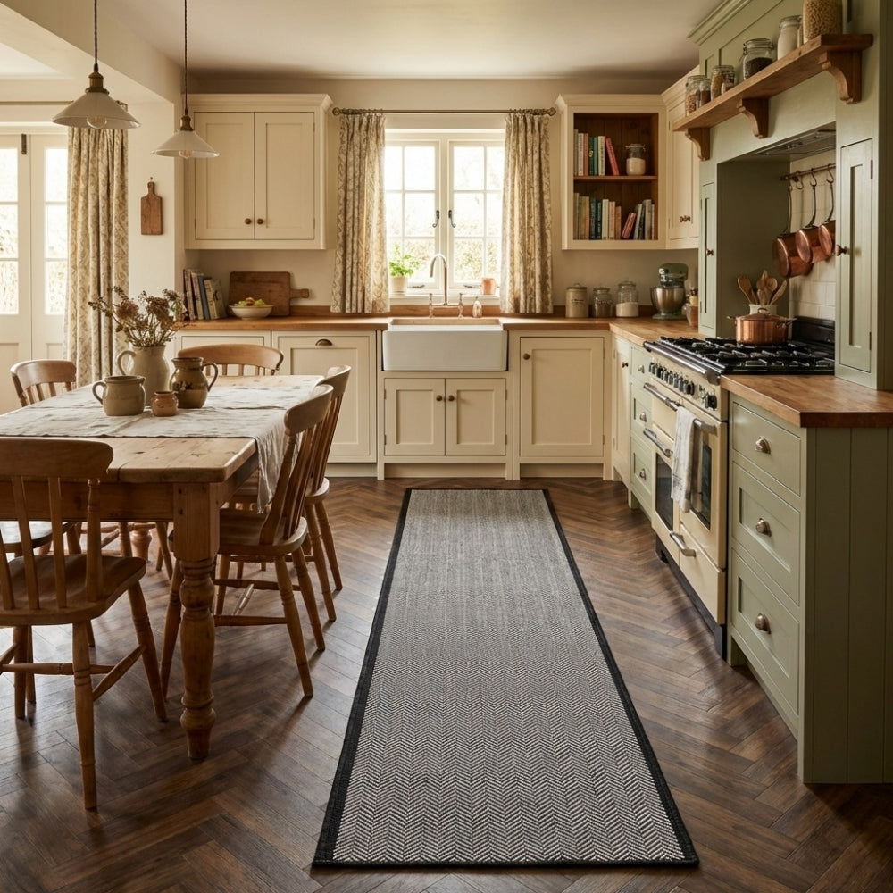 Illusion Black A Kitchen Runner