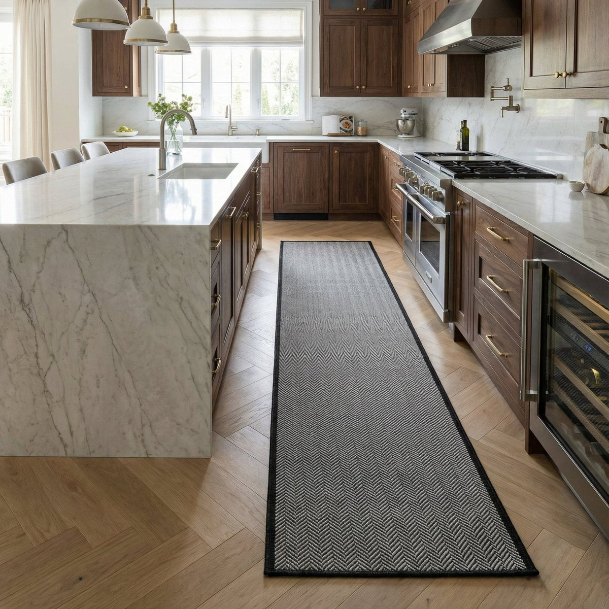 Illusion Black A Kitchen Runner
