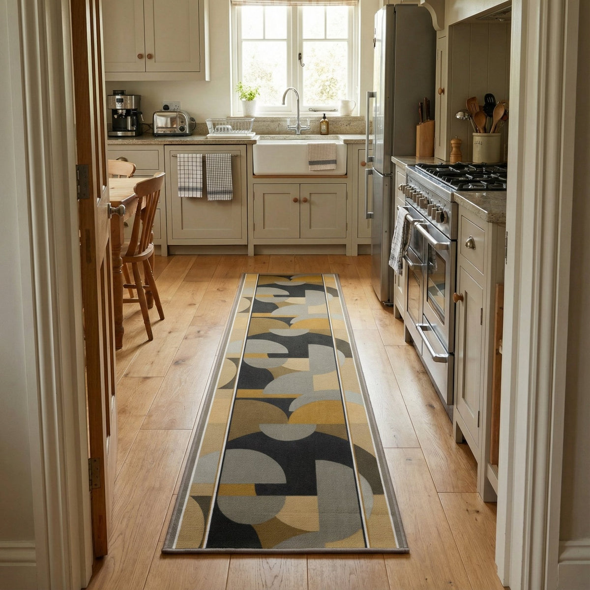Malis Light Brown Kitchen Runner