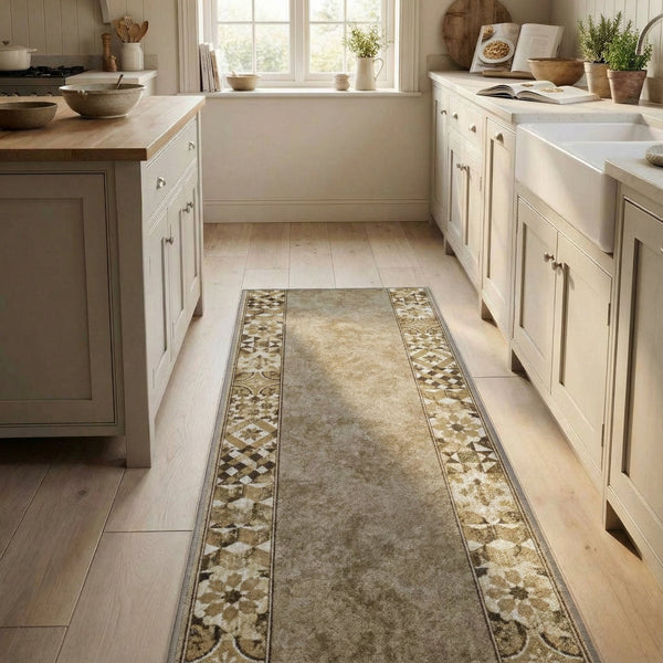 Murcia Light Brown Kitchen Runner