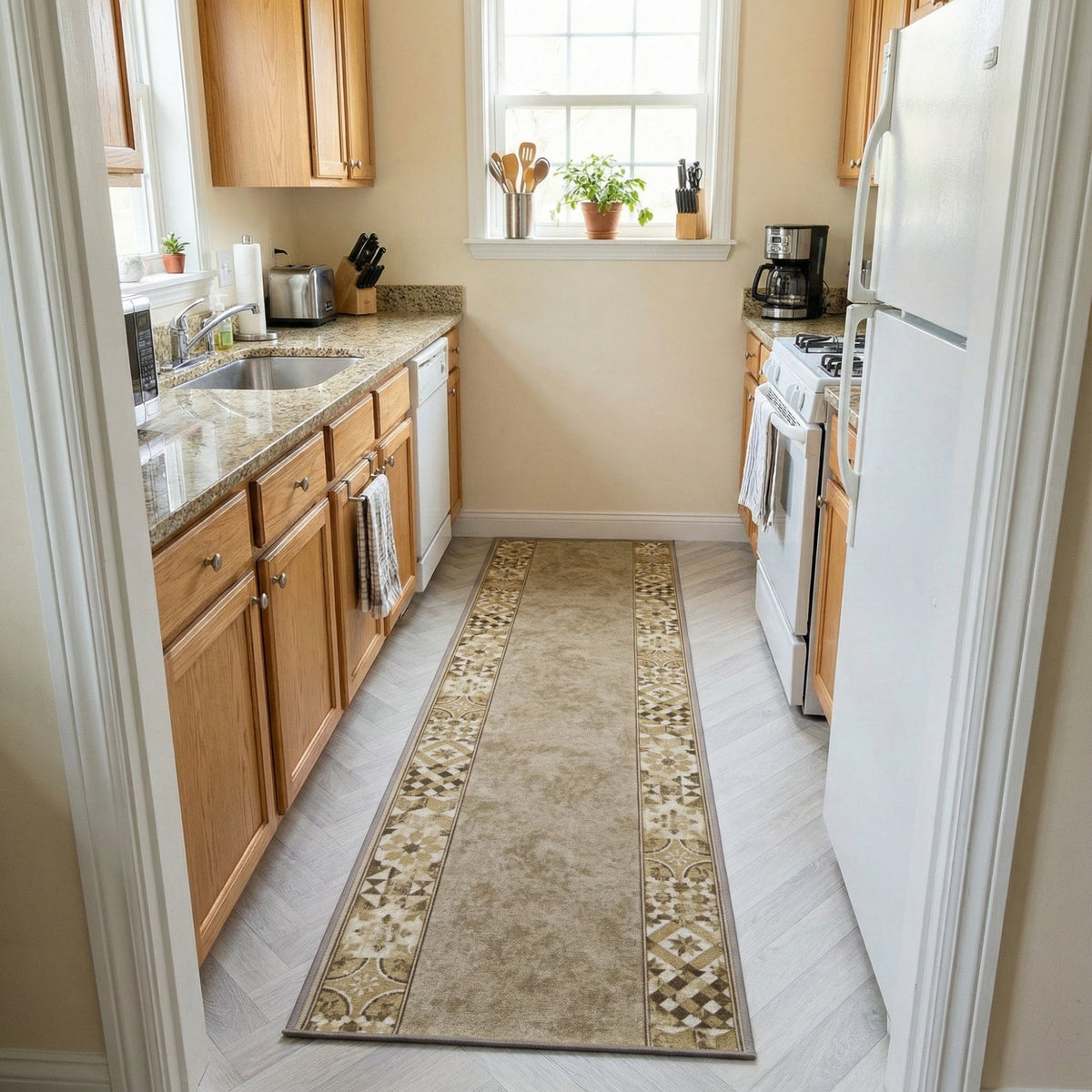 Murcia Light Brown Kitchen Runner