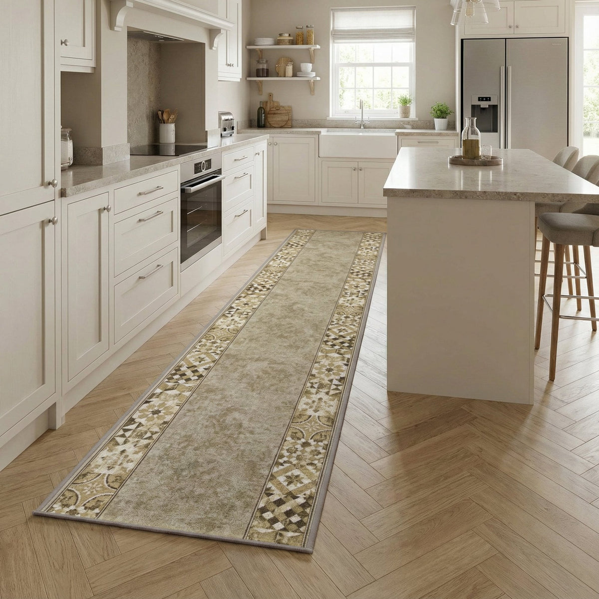 Murcia Light Brown Kitchen Runner
